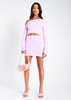 Adira Lilac Knitted Button Detail Mini Skirt