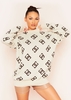 Adrianna Beige Logo Oversized Knitted Jumper