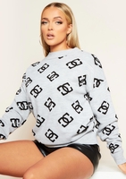 Adrianna Grey Logo Oversized Knitted Jumper