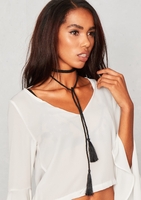 Aldora Black Rope Tassel Choker