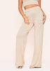 Aleena Beige Wide Leg Jersey Trousers