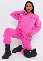 Alesha Pink Missy Empire Text Oversized Sweatshirt