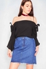 Angus Black Bardot Bell Sleeve Top