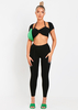 Anna Black Twist Front Cap Sleeve Crop Top