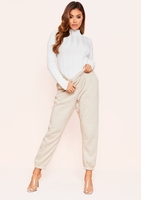 Annika Cream Rib High Neck Long Sleeve Top