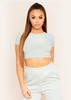 Areeta Olive Cap Sleeve Smooth Cropped T-Shirt