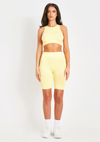 Aubree Lemon Ribbed Seamless Cycling Shorts