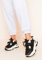 Aubrey Black Chunky Platform Mesh Trainers