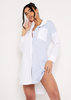 Aubrie Blue Oversized Colourblock Shirt