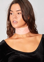 Audria Baby Pink Velvet Thick Choker