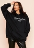 Ava Black Woman Slogan Oversized Hoodie