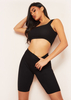 Becky Black Seamless Ribbed Crop Top And Short Co-Ord Set