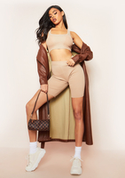 Becky Nude Seamless Ribbed Crop Top And Short Co-Ord Set