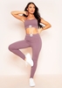 Bella Purple Missy Sport Tab Logo Thick Gym Leggings
