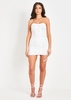 Bella White Bandeau Mini Dress With Lace Up Detail