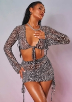 Bella Zebra Print Mesh Mini Skirt