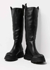 Beth Black Knee High Wellie Boots