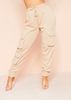 Bonnie Beige Cargo Detail Joggers