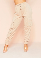 Bonnie Beige Cargo Detail Joggers