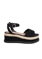 Breeze Black Suede Vamp Espadrille Flatform Sandals