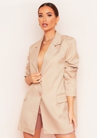 Bri Stone Tailored Pocket Detail Oversized Blazer Dress
