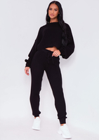Brielle Black Knitted Cropped Co-Ord