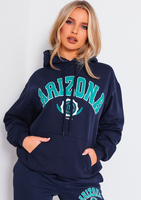 Brigette Navy Arizona Slogan Hoodie