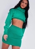 Brylee Green Cropped Knitted Jumper Co-ord