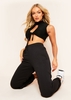 Caera Black Key Hole Lace Up High Neck Crop Top