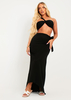 Callie Black Tie Side Maxi Skirt