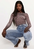 Caroline Chocolate Moon Print Bodysuit