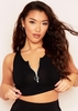 Casey Black Zip Up Racer Crop Top