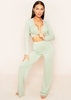 Cate Sage Mix & Match Casual Lounge Wide Leg Trousers