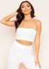 Caton White Fluffy Knit Bandeau