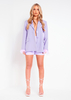 Celeste Lilac Feather Trim Detail Oversized Blazer