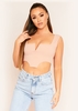 Celestina Rose Pink V Bar Square Neck Corset Crop Top