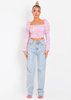 Chanelle Pink Floral Puff Sleeve Top