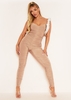 Charley Taupe Ruched Jumpsuit