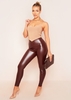 Chloe Chocolate Croc Print High Waisted Vegan Leather Leggings