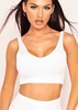 Chrissy White Plunge Crop Top