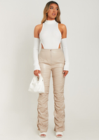 Christine White High Neck Bodysuit With Sleeves