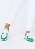 Clara Green and White Lace Up Trainers