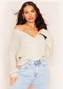 Clarice Beige Thick Knit Oversized Button Cardigan