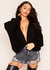 Clarice Black Thick Knit Oversized Button Cardigan