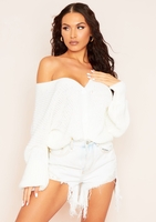 Clarice Cream Thick Knit Oversized Button Cardigan