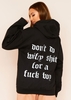 Clarina Black Wifey Slogan Hoodie