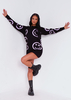 Cleo Black And Lilac Oversized Smiley Face Knitted Jumper
