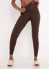 Cyndi Chocolate Seamless Ribbed High Waisted Leggings