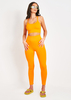 Cyndi Orange Seamless Ribbed High Waisted Leggings