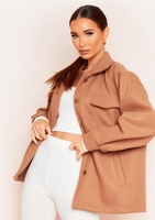 Dala Camel Oversized Pocket Shacket